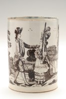 Lot 69 - Pearlware 'Satirical' printed mug, with...
