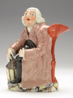 Lot 82 - Staffordshire Pearlware ''Night Watchman'' jug,...