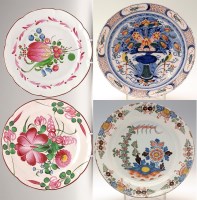 Lot 86 - Polychrome delftware dish, painted with...