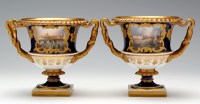 Lot 96 - Pair of Chamberlain & Co. vases painted with...