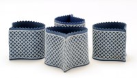 Lot 117 - Four Wedgwood blue Jasperware latticework...