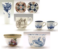 Lot 126 - Worcester blue and white vase, height 14.2cms;...