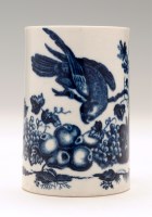 Lot 128 - Worcester blue and white printed mug, with...
