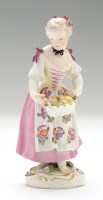Lot 155 - Meissen figure of a lemon seller, eyes...