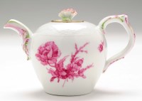 Lot 170 - Berlin teapot and cover, bullet shape with...