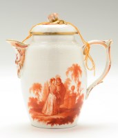 Lot 171 - Berlin milk jug and cover, of slight ovoid...