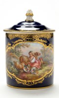 Lot 178 - Continental porcelain blue ground cup and...