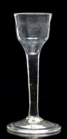 Lot 193 - Cordial glass, with fluted ogee bowl, on...