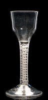 Lot 196 - Wine glass, with ogee bowl, double series...