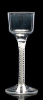 Lot 197 - Wine glass, with ogee bowl, double series...