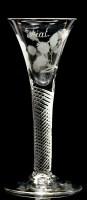 Lot 201 - 'Jacobite' wine glass, drawn trumpet bowl...