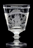 Lot 213 - 'Sunderland Bridge' rummer, engraved with brig...