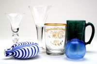 Lot 219 - Large water glass, gilded and dated 1810,...