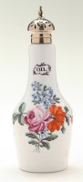 Lot 223 - Staffordshire opaque-white glass cruet bottle,...