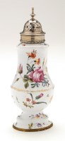 Lot 225 - English enamel sugar caster, of baluster form...