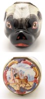 Lot 230 - English enamel 'Dog Head' bonbonniere, in the...