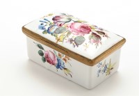Lot 243 - English enamel box, lid and sides painted with...