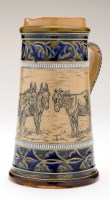 Lot 258 - Doulton Lambeth stoneware jug, by Hannah...