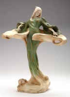 Lot 281 - Large Amphora Art Nouveau bisque figure...