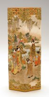 Lot 322 - Japanese Satsuma hexagonal vase, painted with...