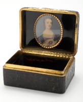 Lot 437 - Moulded tortoiseshell box, rectangular...