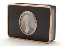 Lot 438 - Tortoiseshell box inset with miniature of...