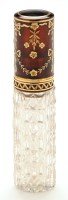 Lot 443 - Gold mounted tortoiseshell and cut glass scent...
