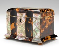 Lot 447 - Regency mother-of-pearl and tortoiseshell tea...