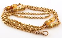 Lot 806 - A 19th Century fancy muff chain, the plain...