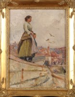 Lot 1151 - Robert Jobling (1841-1923) A FISHERGIRL AND...