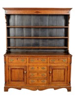 Lot 1351 - A George III oak and mahogany crossbanded...