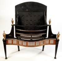 Lot 1400 - A George III style serpentine brass and steel...