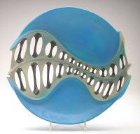 Lot 51 - L.W.: abstract bowl, signed initials, pottery,...