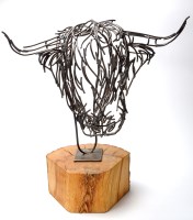 Lot 58 - William Wilson HIGHLAND BULL steel rods on log...