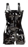 Lot 74 - Diana Dias-Leao BLACK LEATHER EFFECT DRESS...