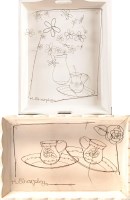 Lot 79 - Helaina Sharpley WIREWORK PICTURES OF TEA WARE,...