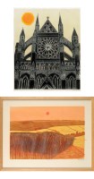 Lot 104 - Robert Tavener ''CORNFIELD AND DOWNS'' signed...