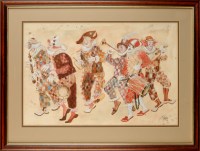 Lot 163 - John Uht, RI A CARNIVAL PROCESSION OF CLOWNS...