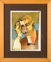 Lot 182 - Geoff Keys HEAD OF A MAN signed and dated 30.9....