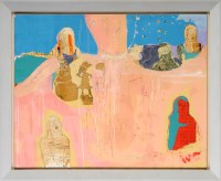 Lot 227 - Zoe Hyde COMPOSITION WITH FIGURES AND RAILWAY...