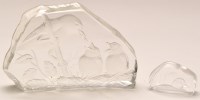 Lot 1011 - Two glass ornaments with bird decoration, one...