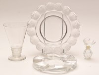 Lot 1021 - Lalique: shell dish with scallop rim; an...