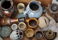 Lot 1032 - A selection of Studio pottery, including: a...