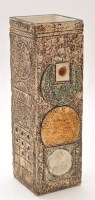 Lot 1039A - A square tapered pottery vase, bears signature...