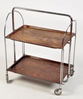Lot 1217 - Gerlinol: a chrome and stained wood tea...