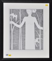 Lot 1299 - Hannah Frank Woman and birds, signed in pencil;...