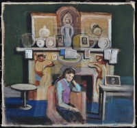 Lot 1393 - Fred Atkinson Interior scene with figure...