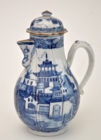 Lot 1 - Chinese blue and white coffee pot and cover,...
