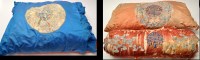 Lot 59 - Three fragmentary Chinese embroidered silkwork...