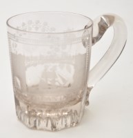 Lot 101 - Engraved mould blown mug, with view of the...